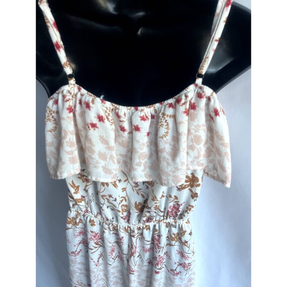 American Rag Ruffles Floral Midi Dress Hi Lo Off Shoulder Boho M Prairie Cottage - Picture 6 of 9